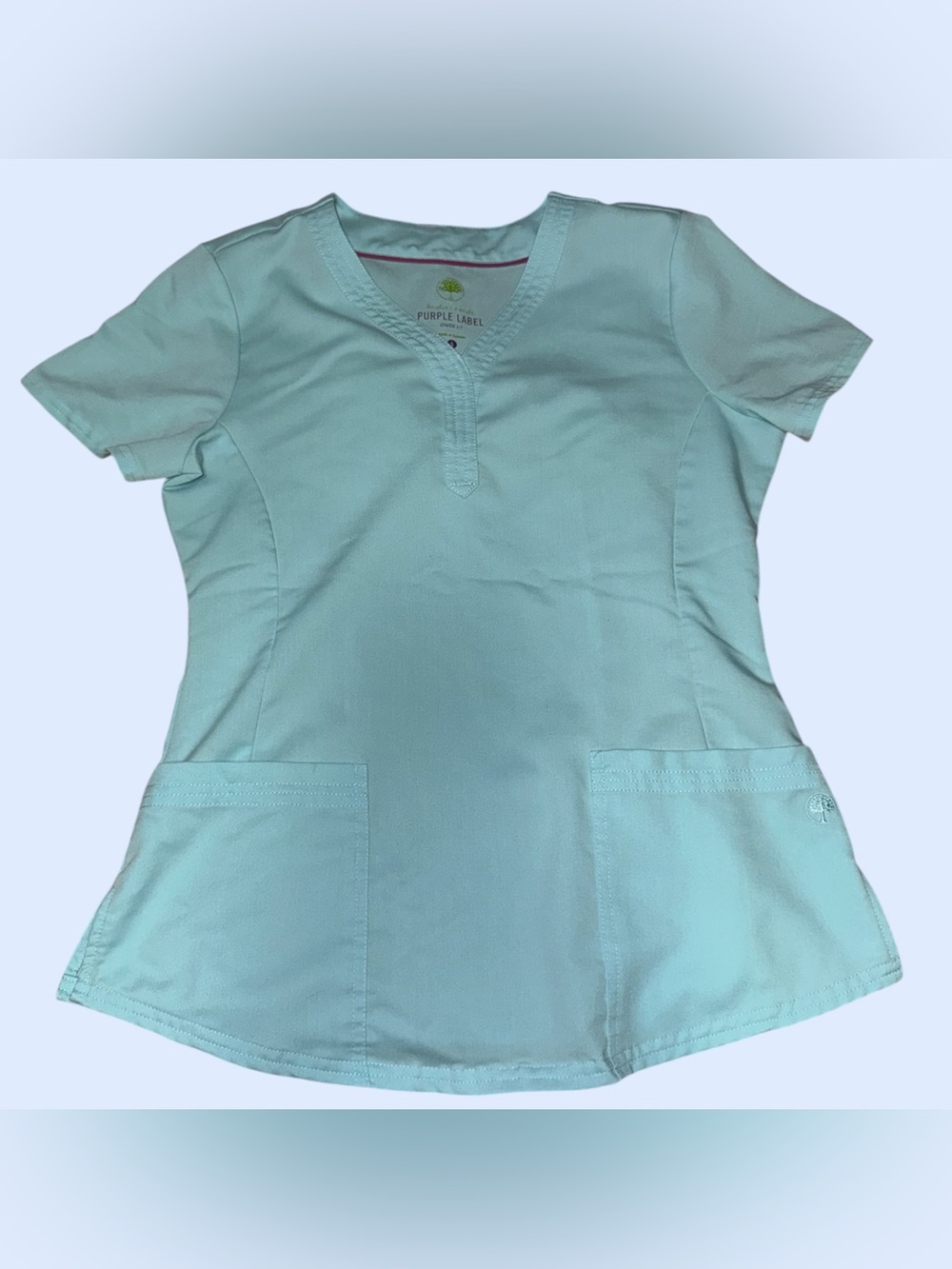 Healing Hands Purple Label Light Blue / Mint V-Neck Scrub Top